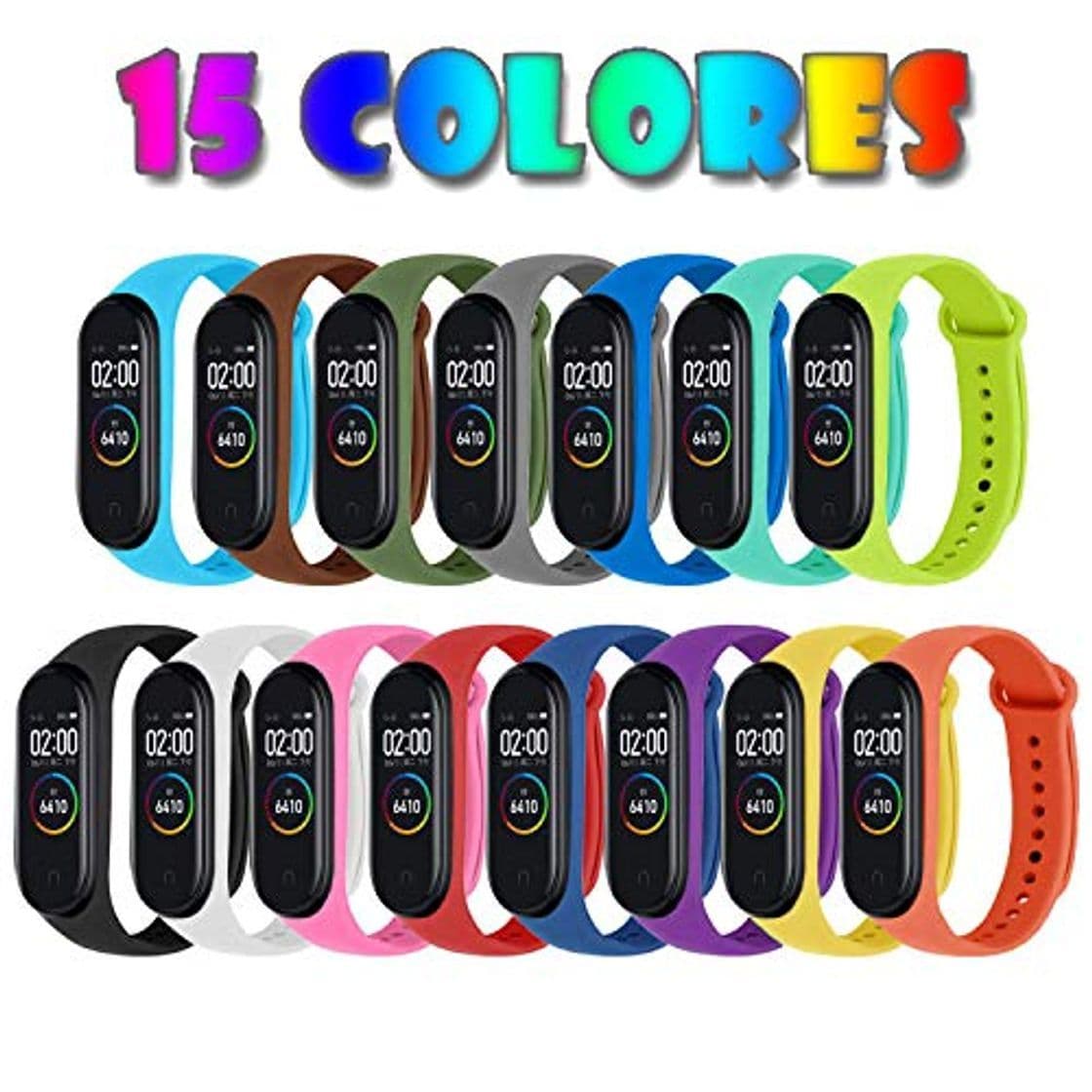 Electrónica [Compatible con Xiaomi Mi Smart Band 4] 15 Piezas Correas para Xiaomi