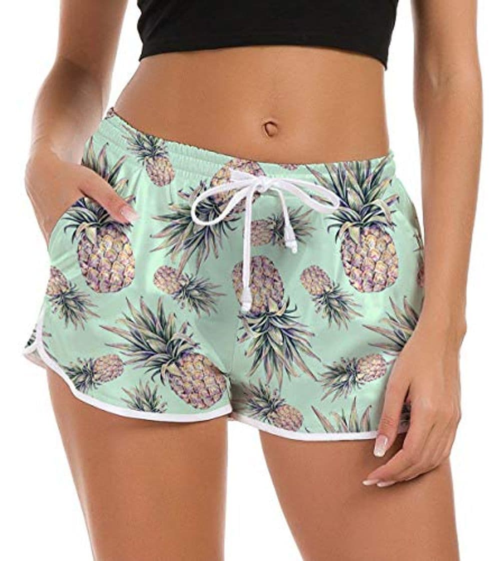 Producto Traje de baño Tankini para Mujer Traje de baño de Secado rápido Short de natación con Estampado Tropical Piña Cordón Trajes de baño Estilo Hawaiano Deporte Surf Trajes de baño XL