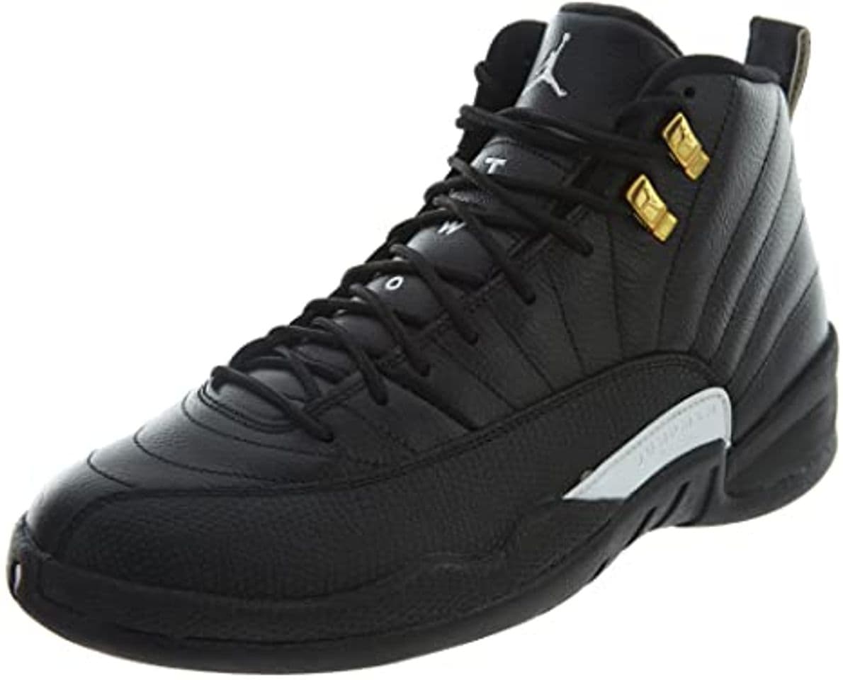 Fashion Nike Air Jordan 12 Retro, Zapatillas de Baloncesto para Hombre, Negro/Blanco/Dorado