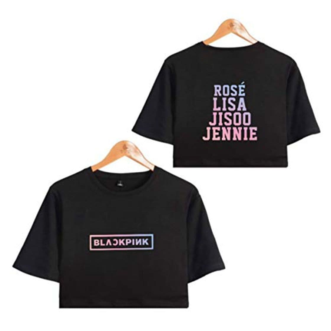 Product Blackpink Sexy Camiseta de Manga Corta Lumbar Mujeres Casual Summer Crop Tops