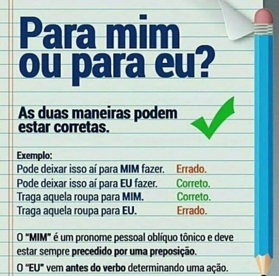 Moda Para mim ou para eu