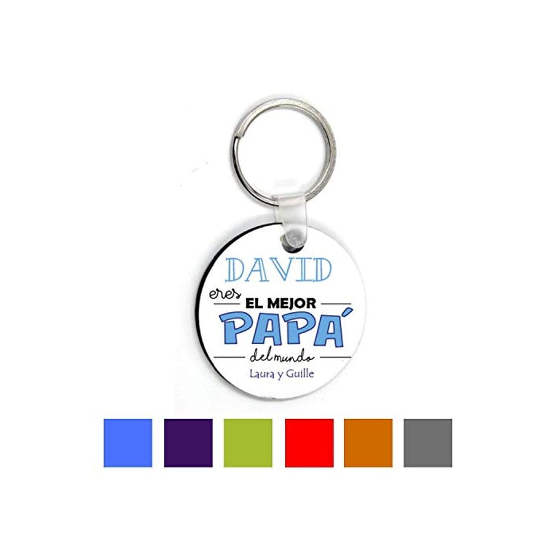 Producto Kembilove Llavero Padre Personalizado con nombre - Llavero Redondo Eres el Mejor