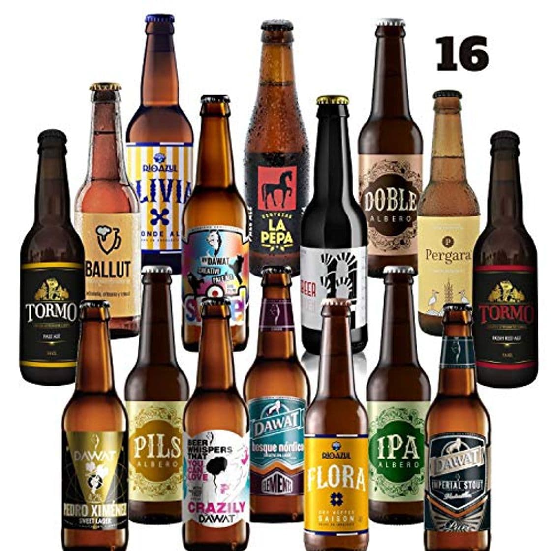 Producto Pack de cervezas artesanas. x16 Las mejores marcas. 5280 ml. El mejor