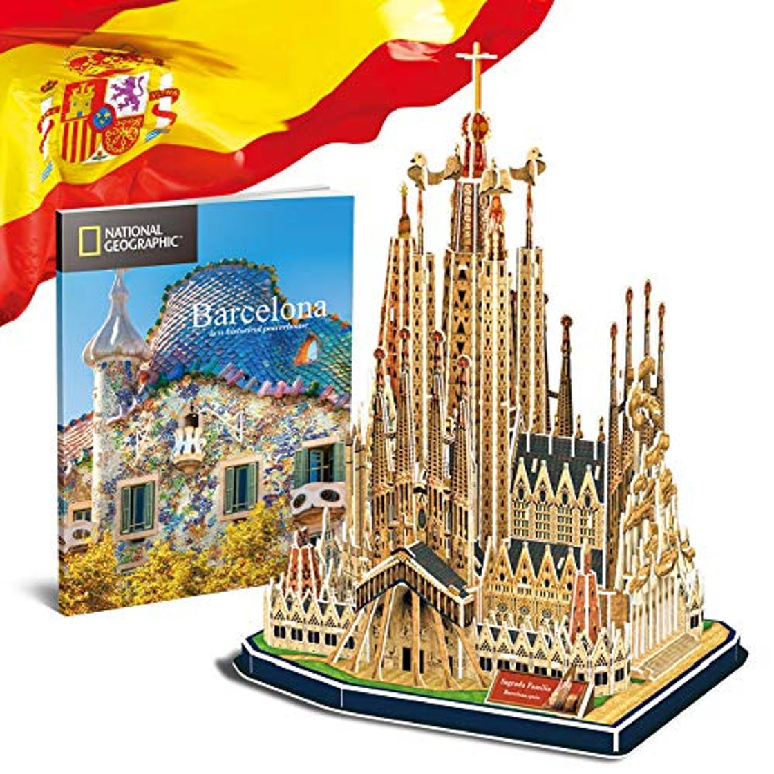 Producto CubicFun National Geographic Puzzle 3D España Barcelona Sagrada Familia Kit de Gaudí