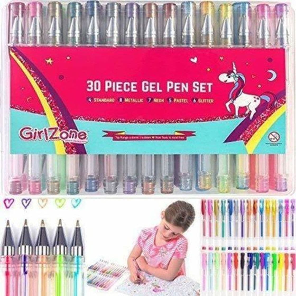 Lugar Regalos para Niñas - Bolígrafos De Gel - Set De 30 Bolis