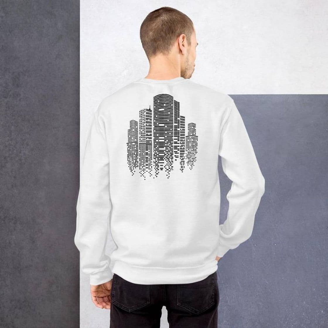 Moda Sudadera Buildings Blanca