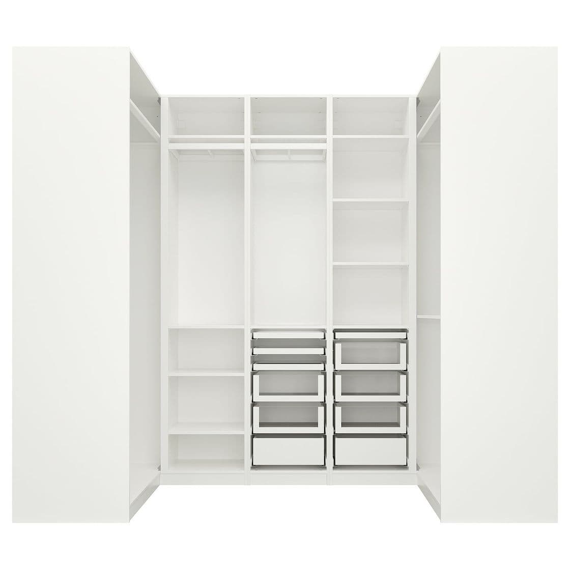 Moda PAX Armario esquinero, blanco, 113/271/113x236 cm - IKEA