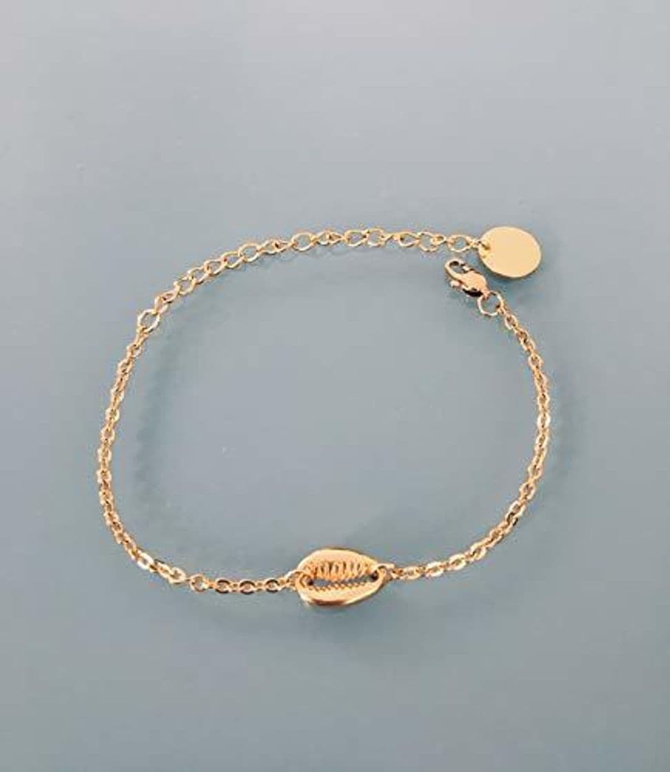 Moda 24 k oro plateado Seashell pulsera