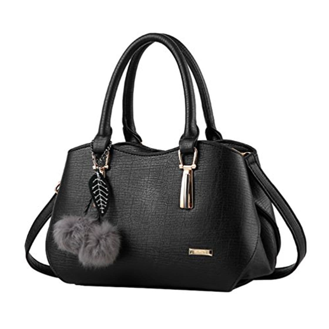 Product YAANCUN Mujeres Bolso De Elegante Con Asas Y Bandolera Multicolor Bolso De Asas Negro