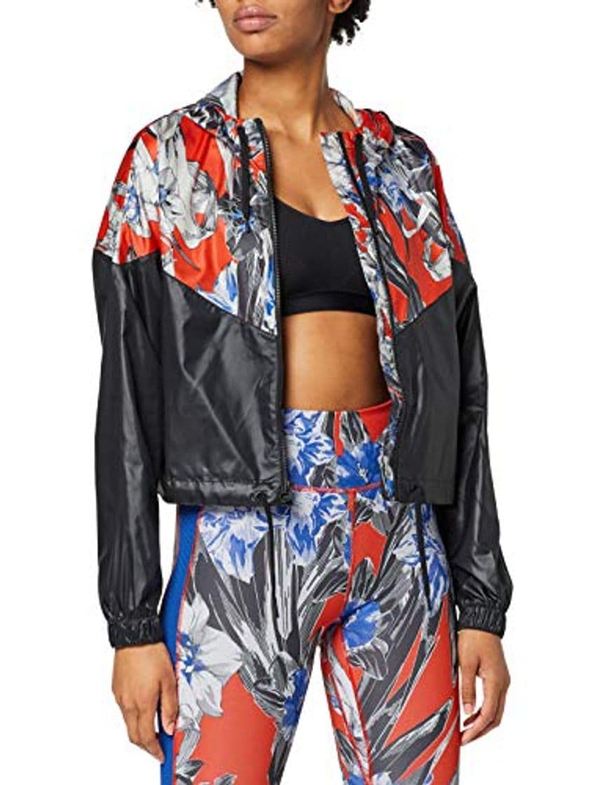 Product NIKE W NSW HYP FM JKT Crop WR AOP Chaqueta, Mujer, Black