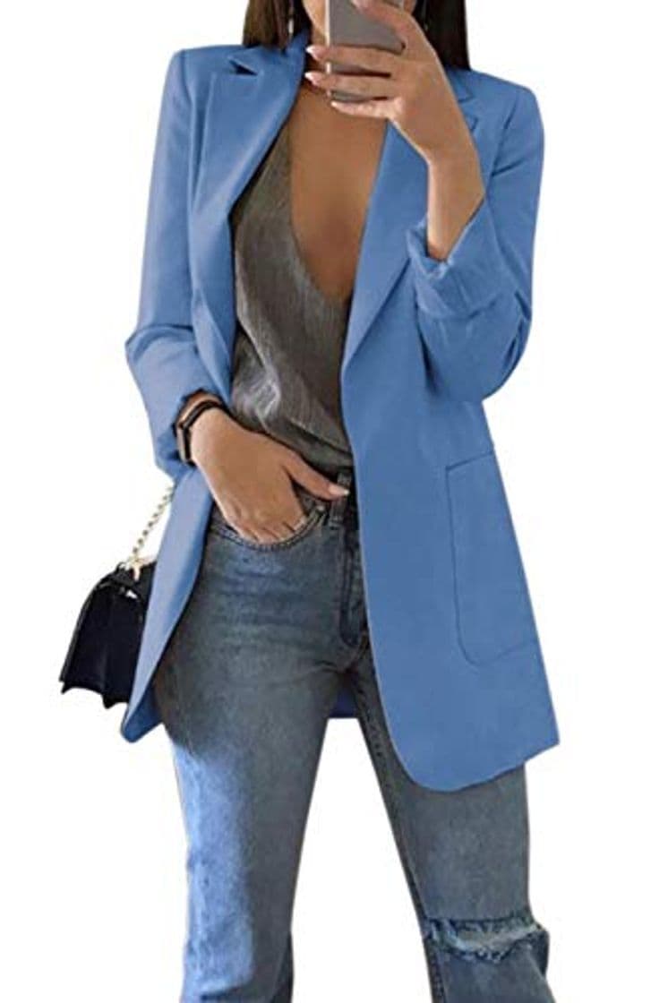 Product Mujer Blazer Traje De Chaqueta Ropa Trabajo Casual OL Oficina Negocio Solapa Manga Larga Bolsillo