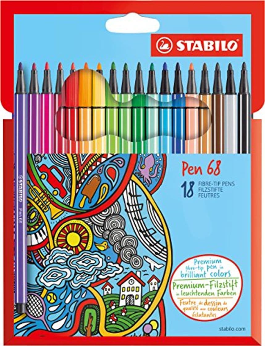 Product Stabilo Pen 68 Fino Multicolor 18pieza