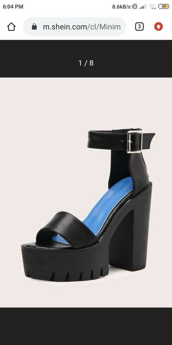 Moda Tacones Gruesos Minimalista Con Tira Tobillera