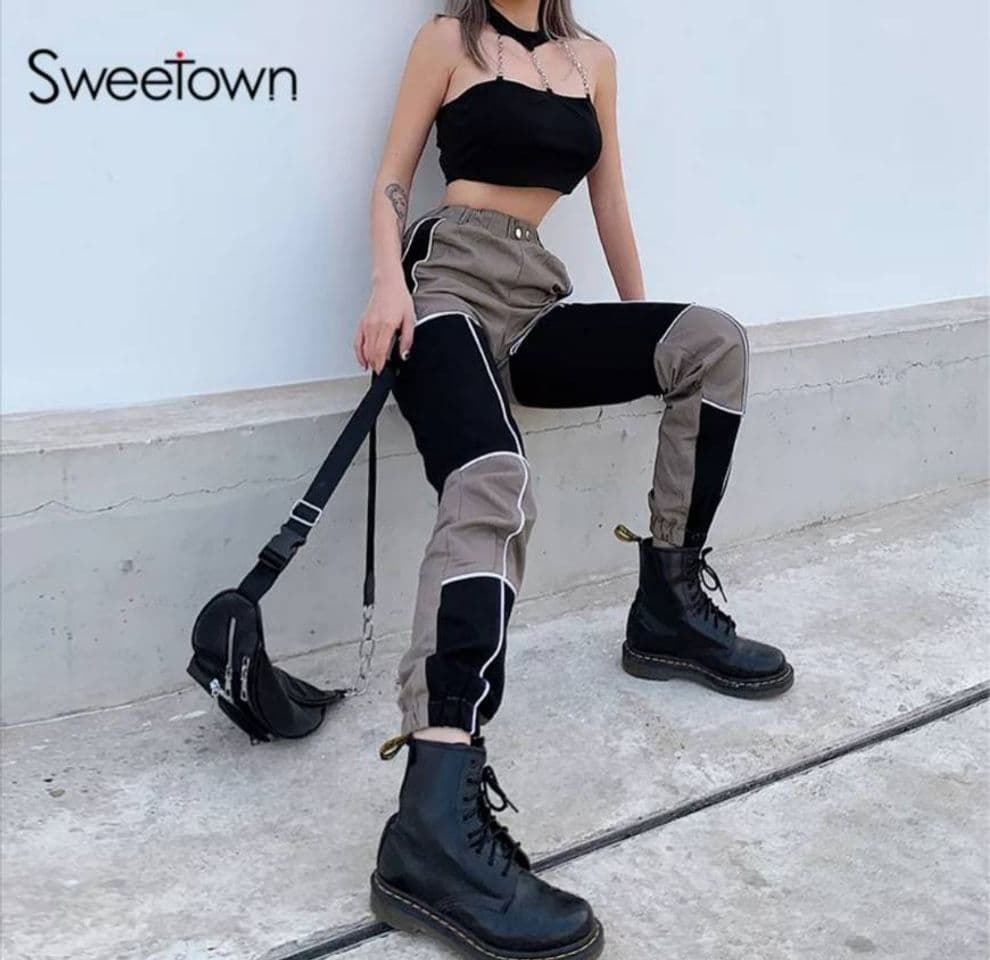 Product Streetwear Cargo pantalones elásticos de cintura alta