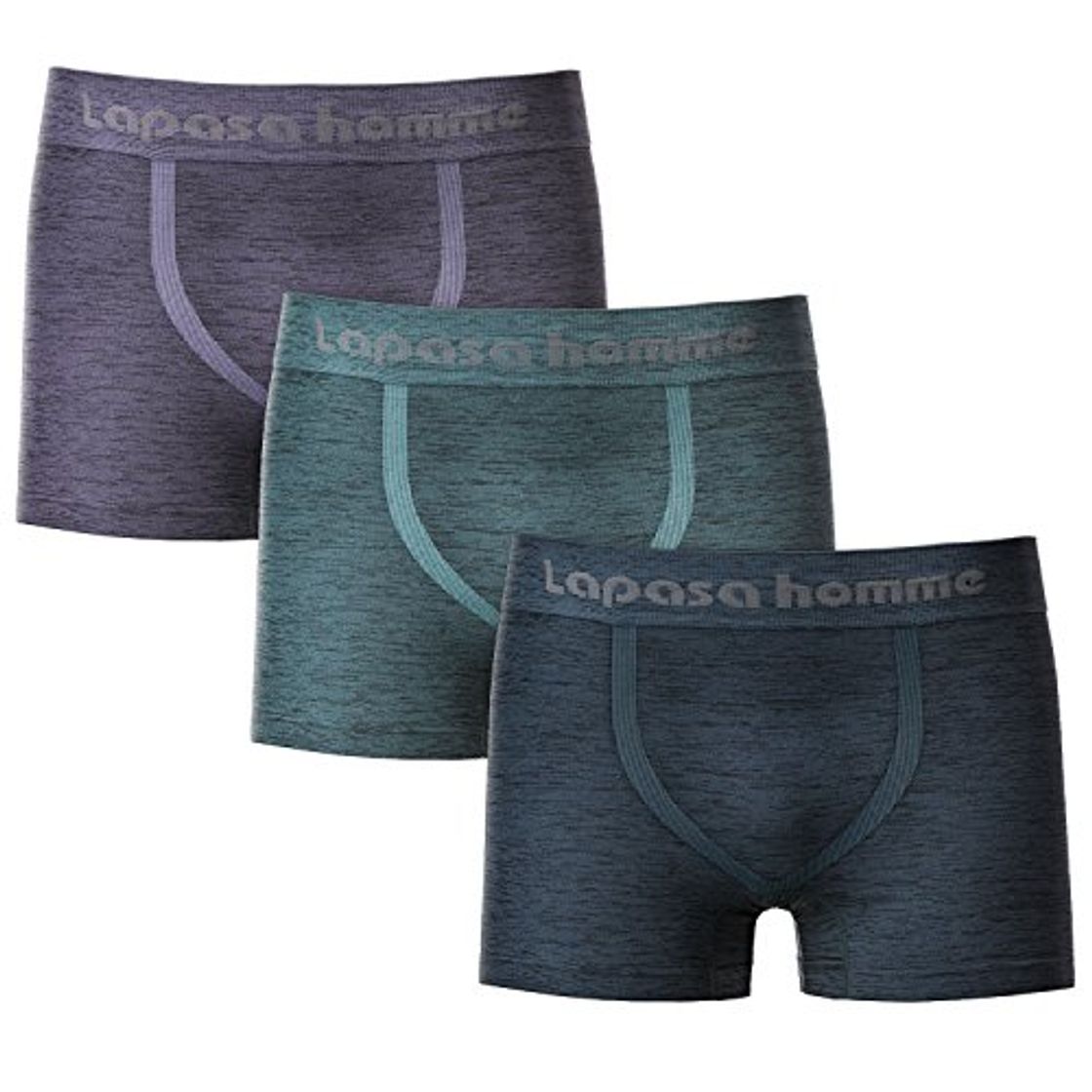 Product LAPASA Calzoncillos Bóxer sin Costuras para Hombre, Pack de 3 Unidades M14