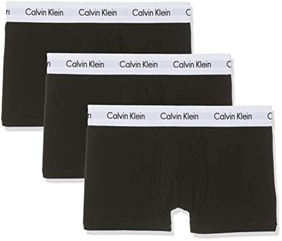 Moda Calvin Klein Cotton Stretch Low Rise Trunk, Bóxers para Hombre, Negro