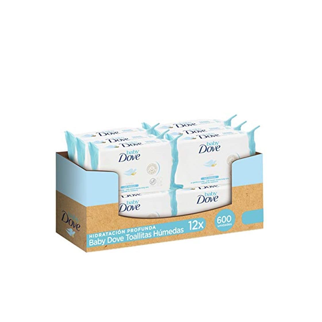 Belleza Baby Dove Toallitas húmedas hidratación profunda - Pack de 12 x 50