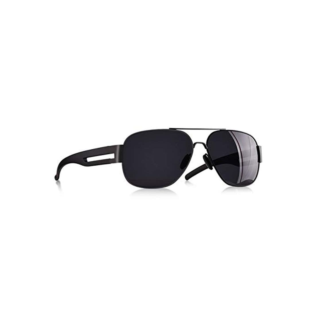 Fashion KJGTRMen's sunglassesGafas de sol para hombre Marca Marco de metal TR90 Gafas de sol masculinas polarizadas de gran tamaño para hombres gafas oculos masculino C1Negro