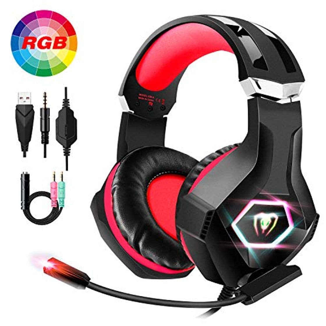 Producto FISHOAKY Auriculares Gaming para PS4, Cascos Gaming Premium Stereo con Micrófono, Cancelación