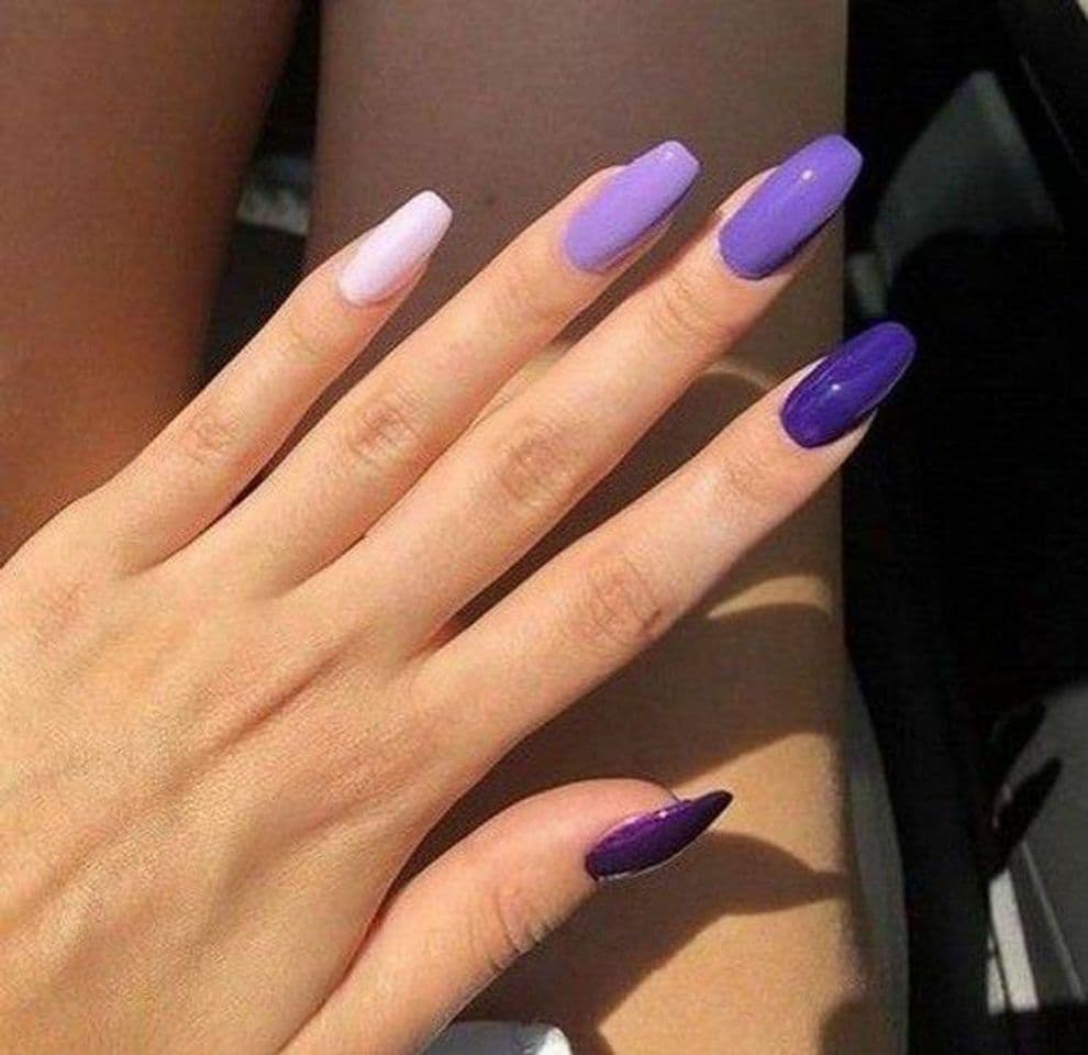 Fashion Unhas degradê roxo 