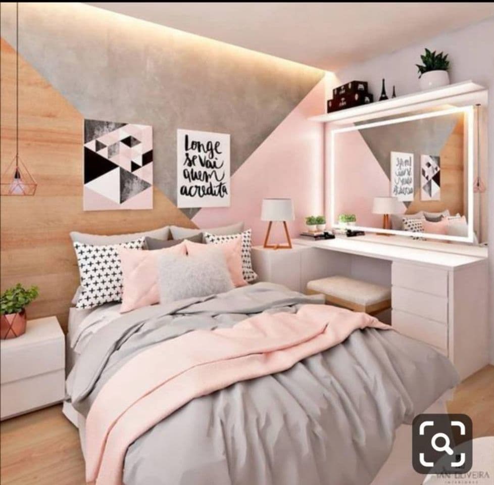 Fashion Quarto Rosa e Cinza 😍