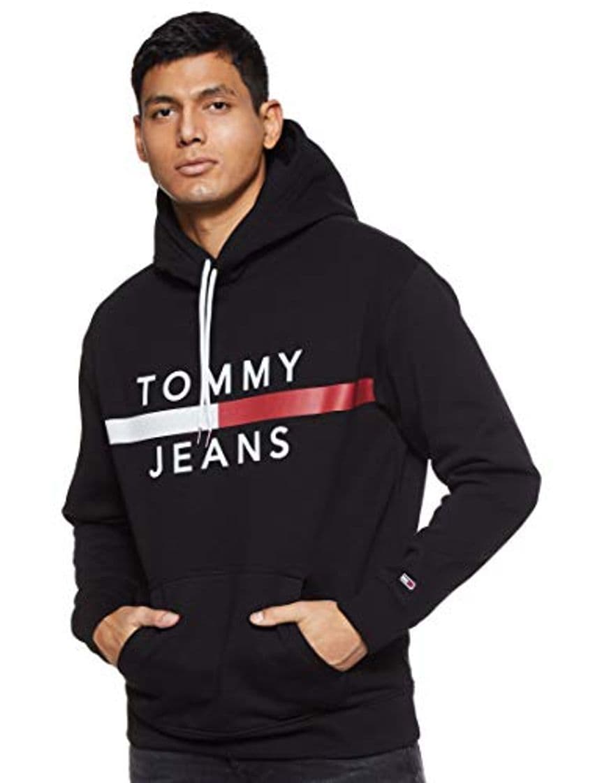 Moda Tommy Jeans Reflective Flag Sudadera con Capucha tomm yblack