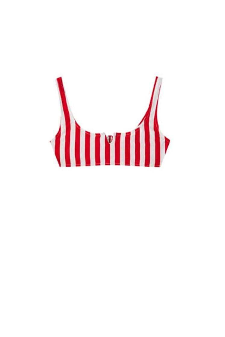 Moda Top bikini rayas rojas - PULL&BEAR