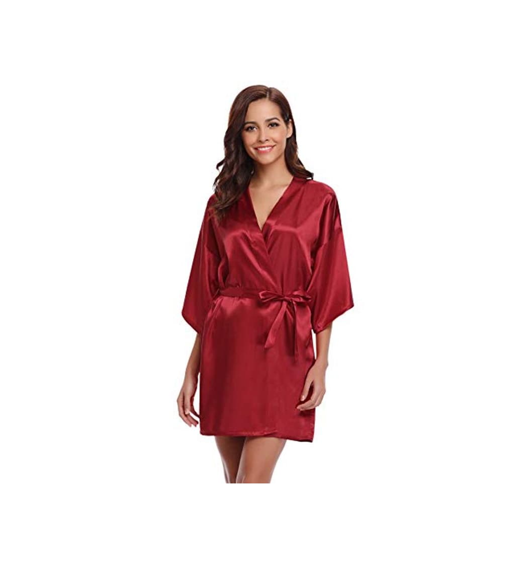 Producto Aibrou Kimono Mujer Batas Cortos Lenceria de Aspecto Brillante