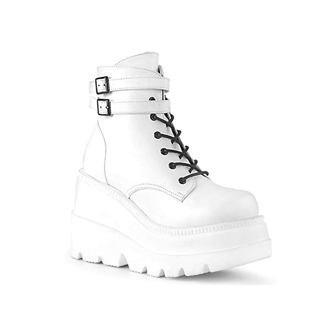 Fashion Demonia SHAKER-52 Wht Vegan Leather UK 6