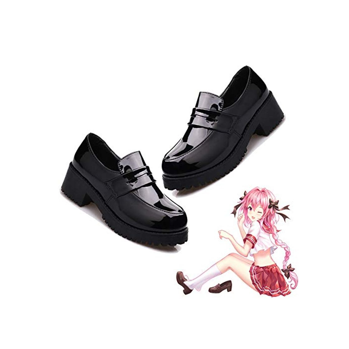 Product DuHLi Cute Lolita Girl Women Maid Boots Zapatos de Cuero con Punta