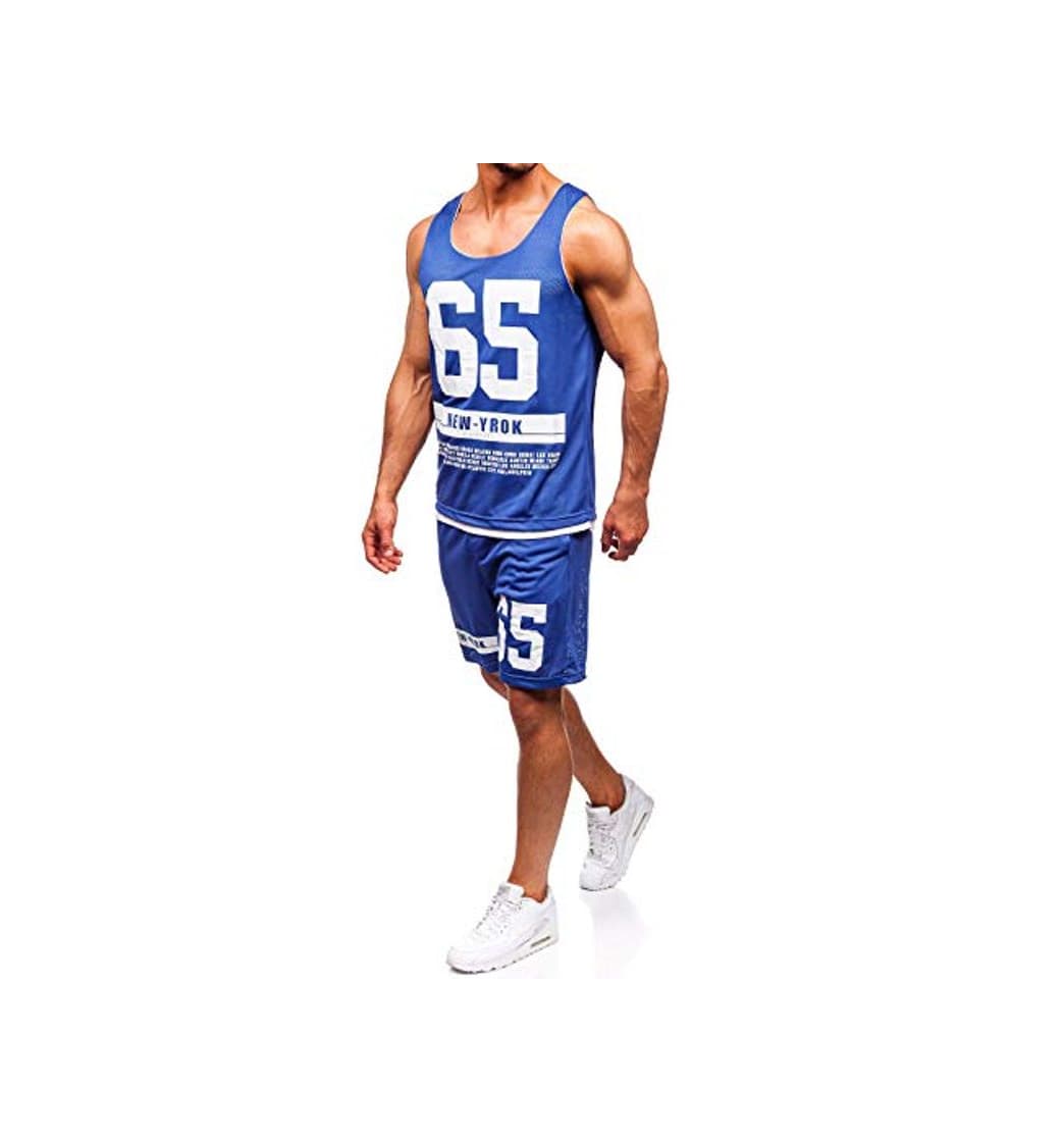 Producto BOLF Hombre Conjunto Deportivo Camiseta Tank Top Pantalones Cortos Escote Redondo con