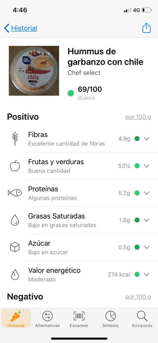 App Escáner de productos alimentarios