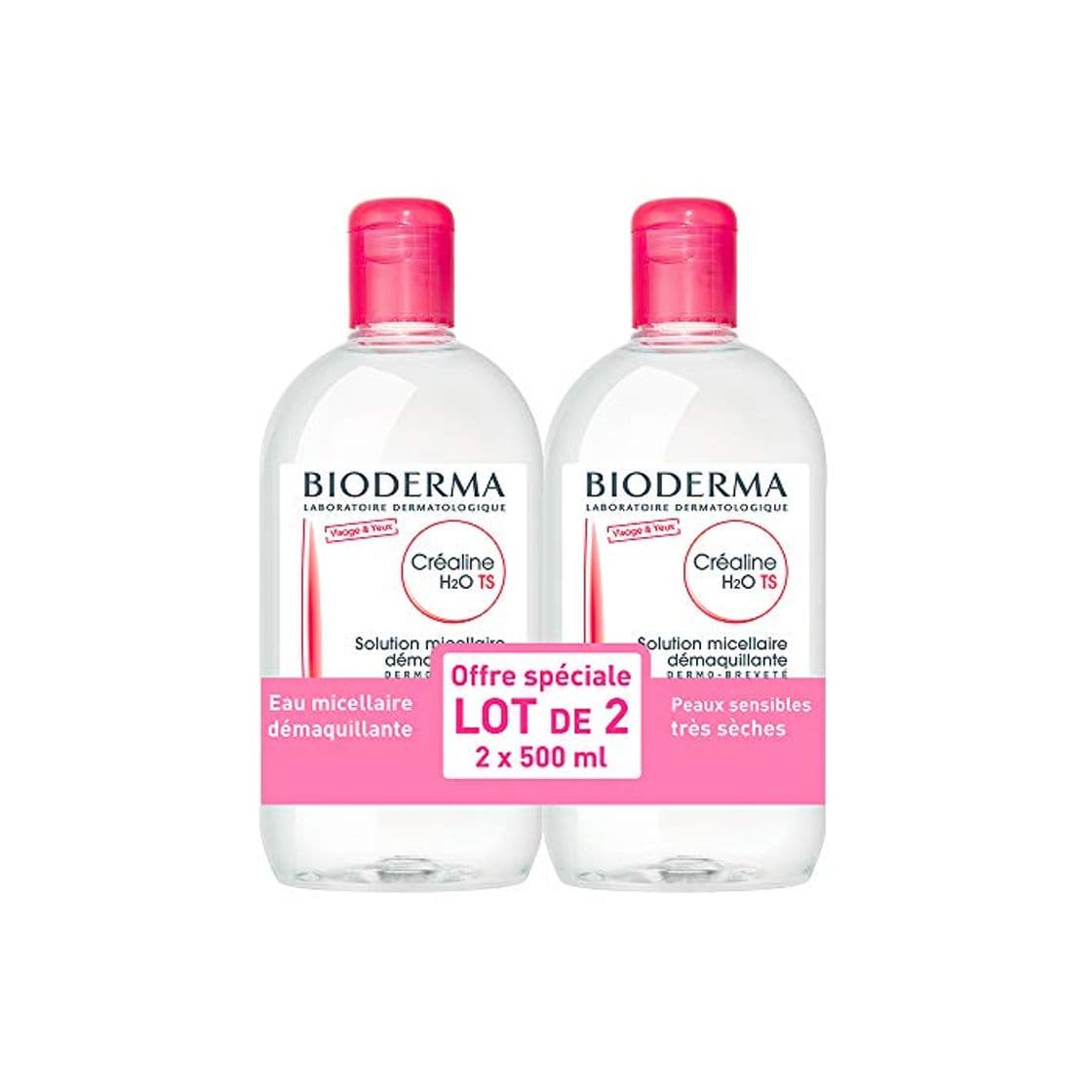 Beauty Solución micela Bioderma Crealine TS H2O 2 x 500 ml