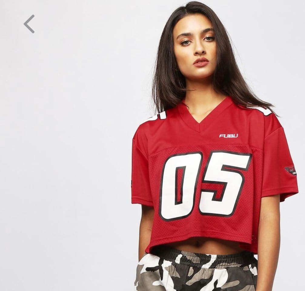 Moda Fubu Crop Football Jersey red