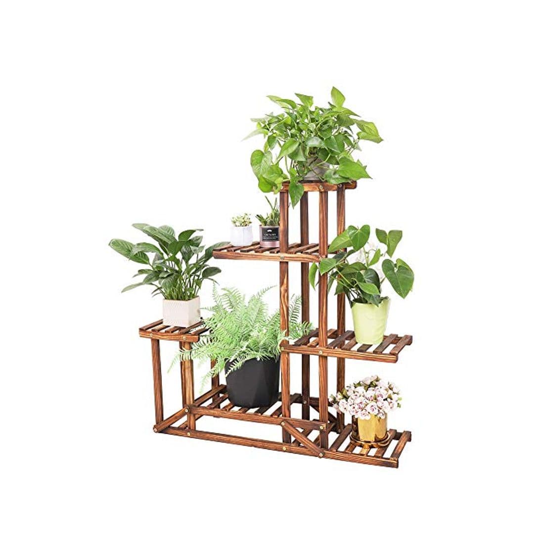 Producto Soporte de Madera para Flores Estantería Decorativa de Macetas Plantas para Exterior Interior con 6 estantes 96×95×25cm