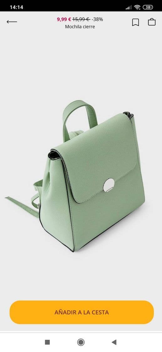 Fashion Mochila verde menta