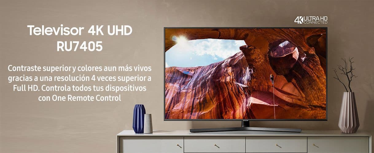 Electrónica Samsung 4K UHD 2019 55RU7405 - Smart TV de 55" con Resolución