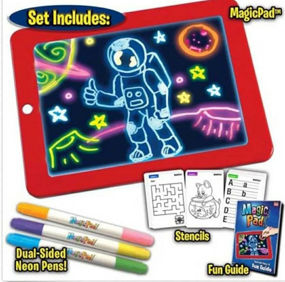 Moda Magic Drawing Pad Quadro De Desenho Infantil Puzzle Luz Java