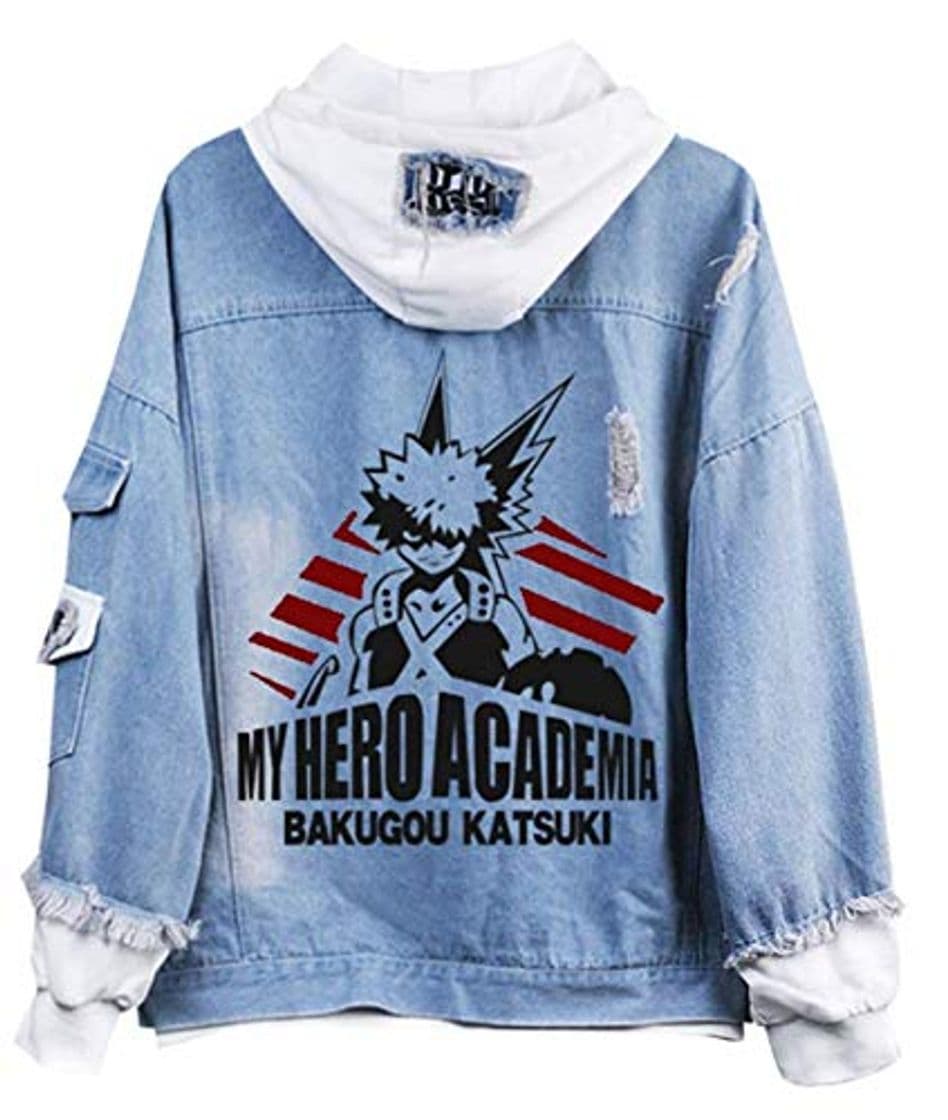 Producto Cosstars My Hero Academia Anime Chaquetas de Mezclilla Denim Jacket Adulto Cosplay Jeans Hoodie Sudaderas Cárdigan 8 L