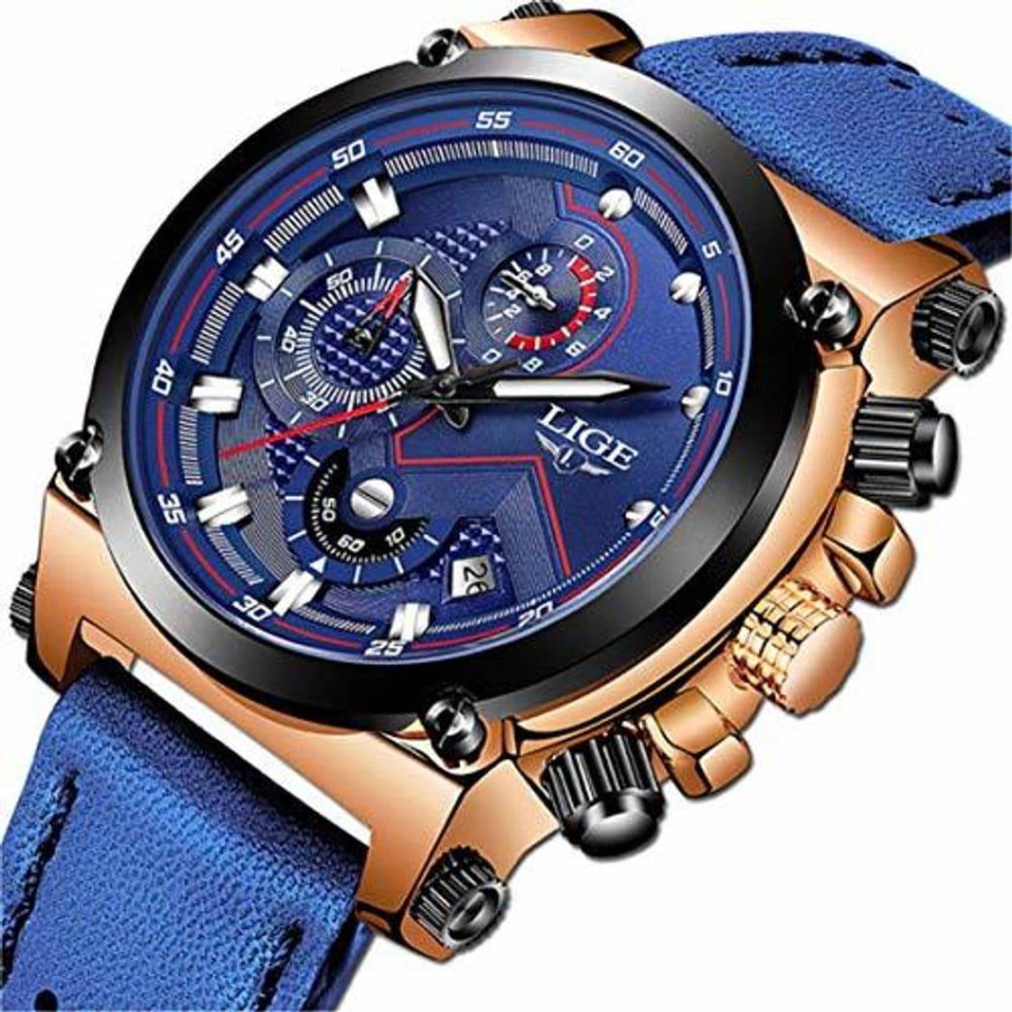 Moda LIGE Hombre Relojes Moda Impermeable Relojes Clásico Negocios Analogicos Cuarzo Relojes con