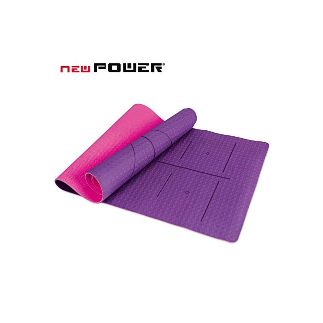 Product Dustgo Esterilla Yoga Colchoneta de Yoga Antideslizante con Material ecológico TPE con líneas corporales Yoga Mat diseñado para Entrenamiento y Entrenamiento físico