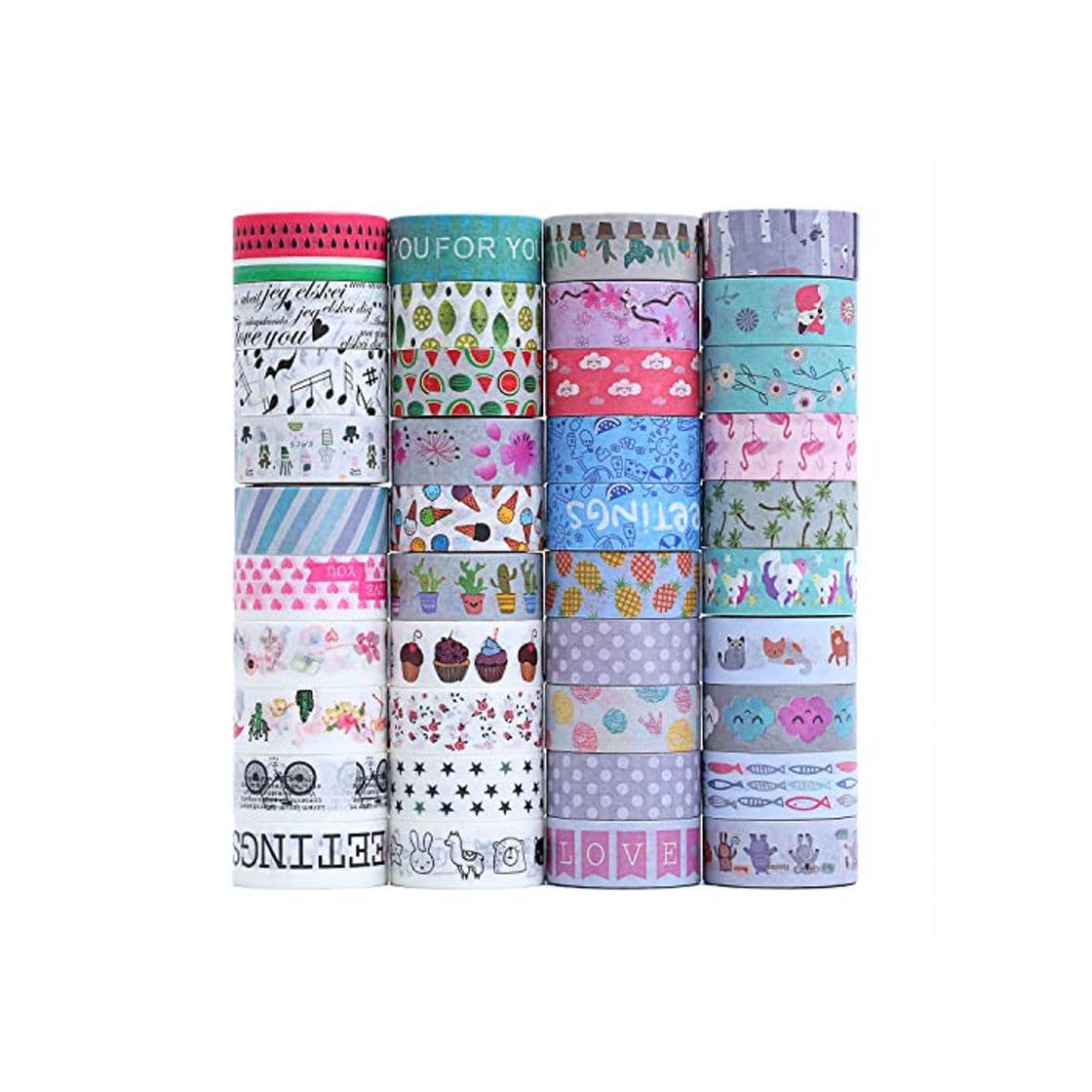 Product Juego de 40 rollos de cinta adhesiva decorativa Washi para manualidades