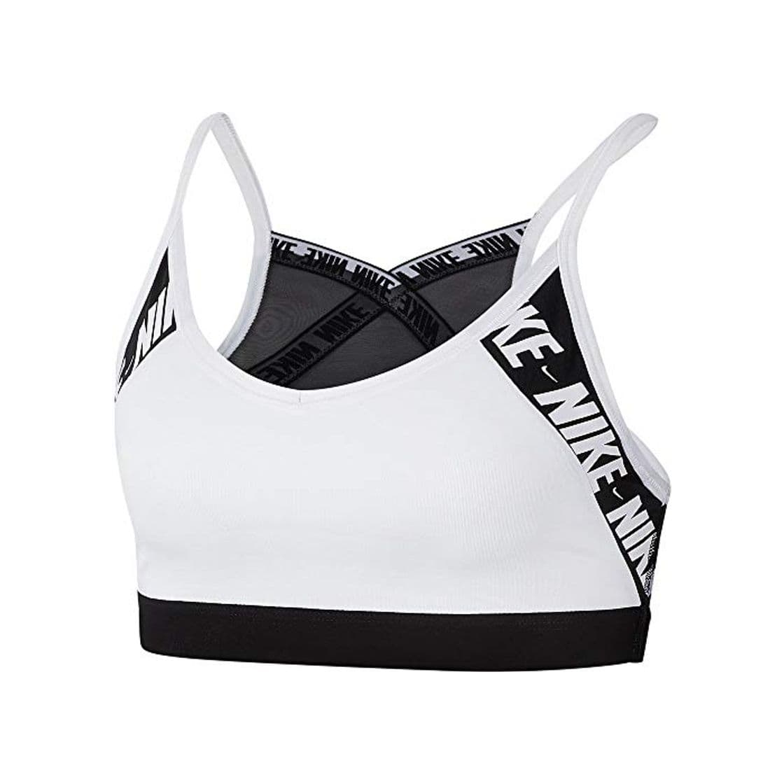 Product NIKE Indy Logo Bra Sujetador de Deporte, Mujer, White/Black/