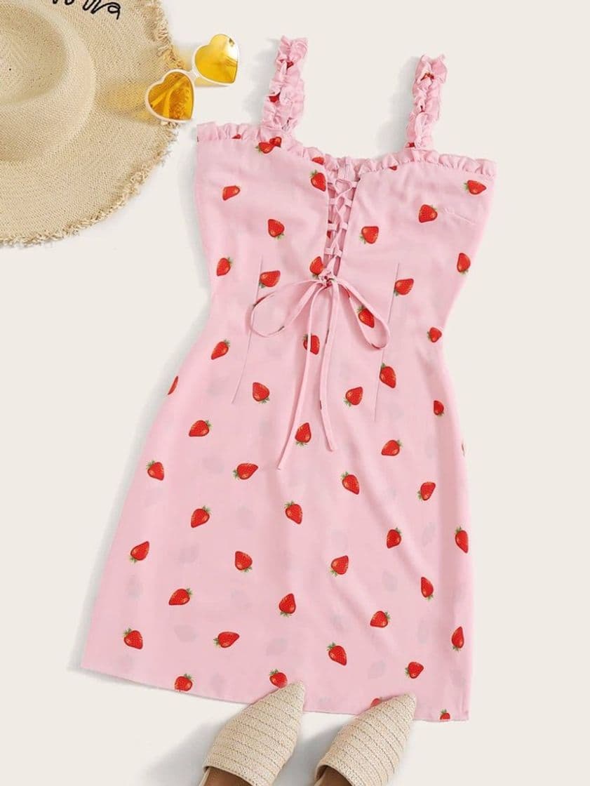 Fashion Vestido con estampado de fresas 