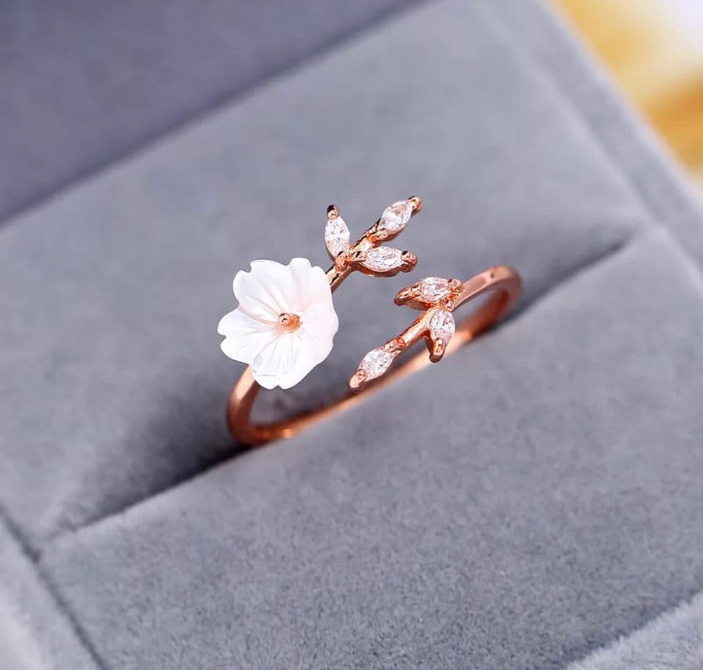 Moda Anillo con forma de rama de flor