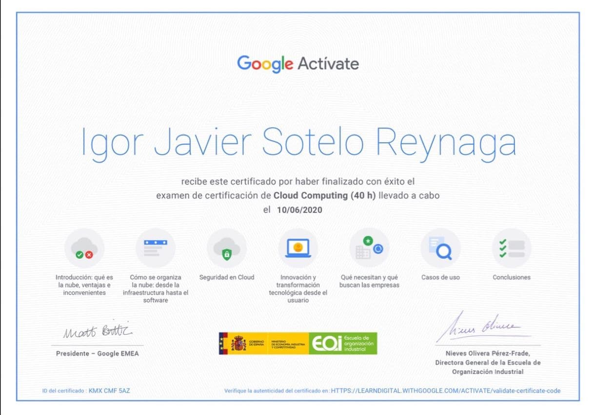 Moda Cloud Computing - Google Actívate