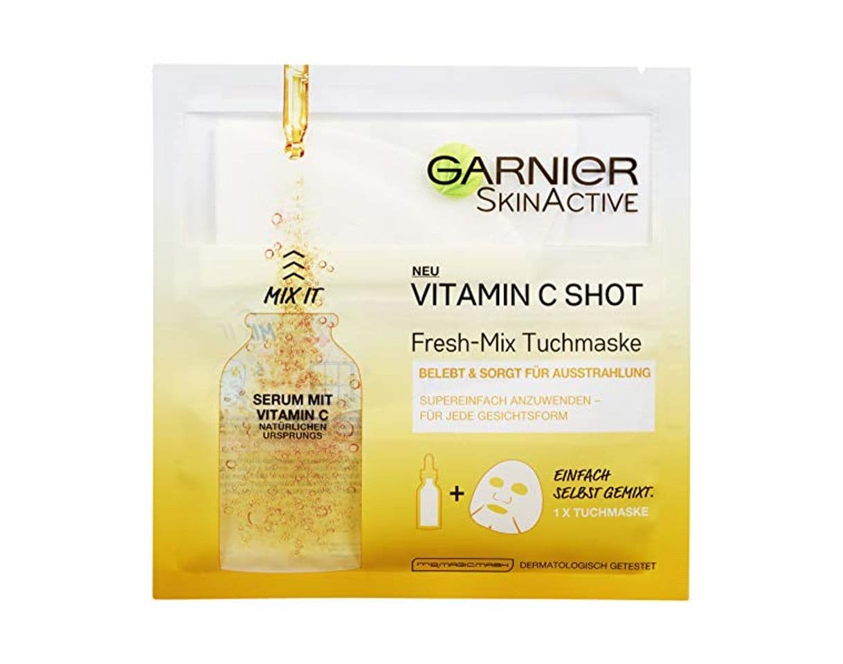 Product Mascarilla Garnier Fresh Vitamine C Shot, pack de 3