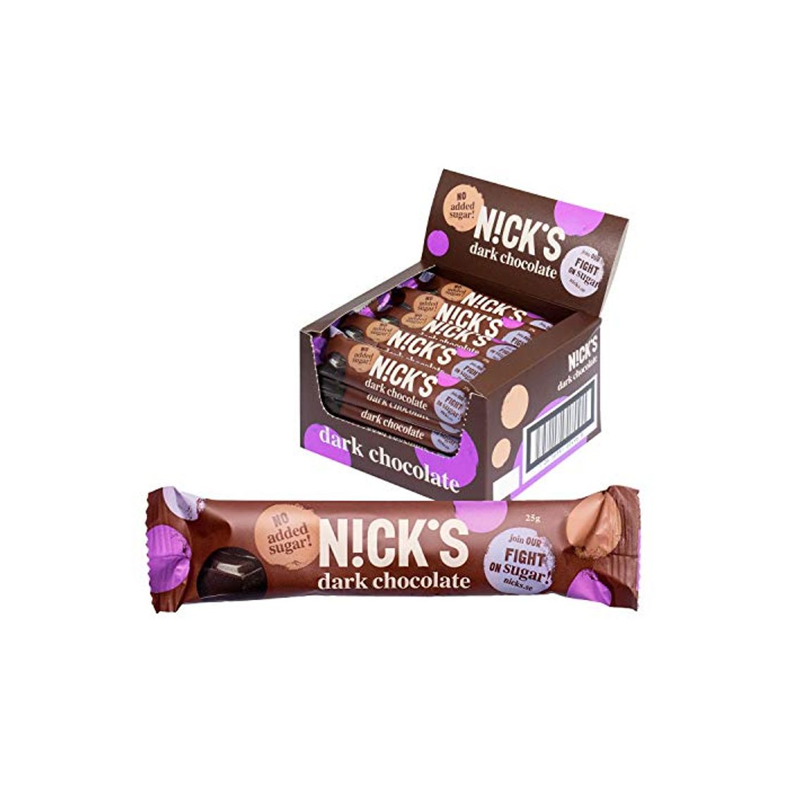 Product NICKS Chocolate sin azúcar añadido 30 x 25g