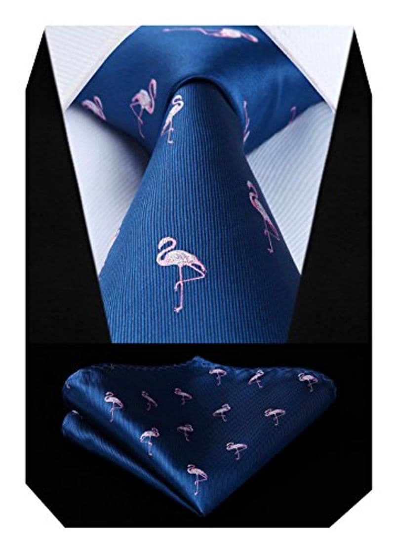 Moda HISDERN Red-Crowned Crane Wedding Party Tie Panuelo corbata de los hombres y