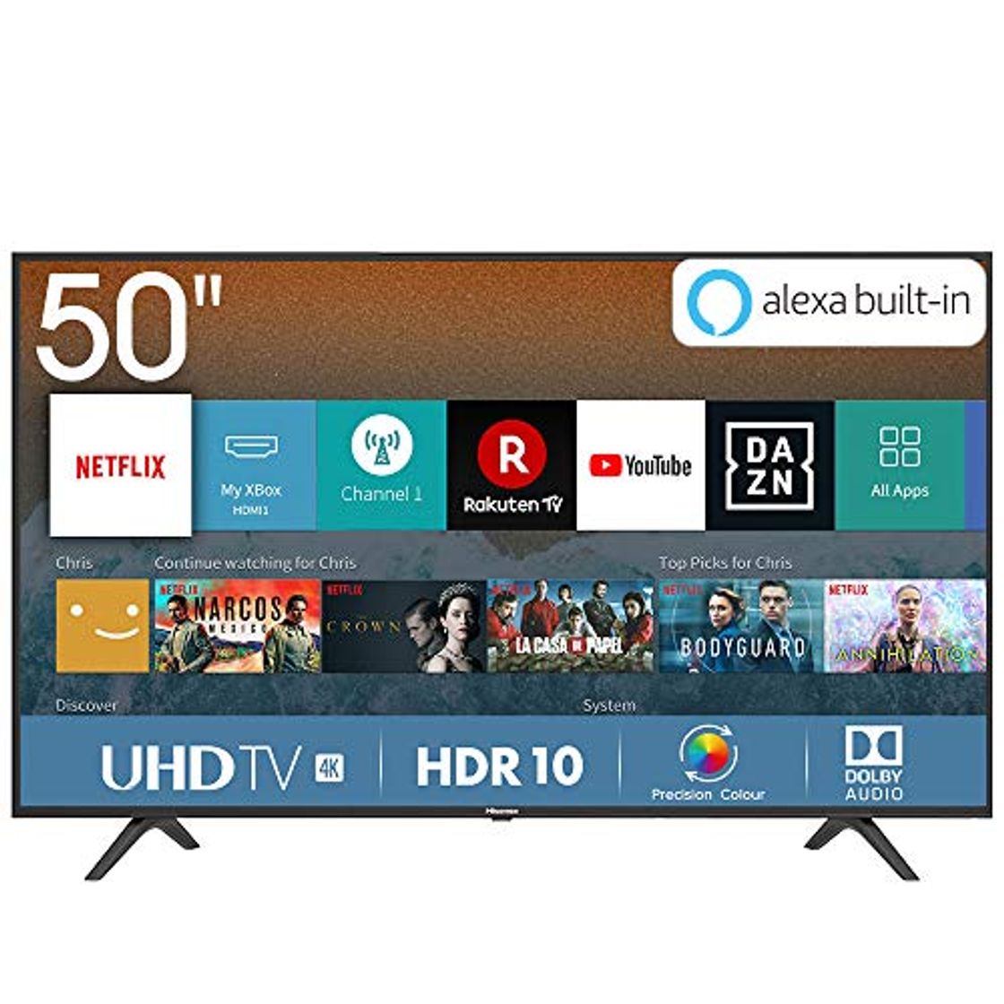 Electrónica Hisense H50BE7000 - Smart TV 50' 4K Ultra HD con Alexa Integrada